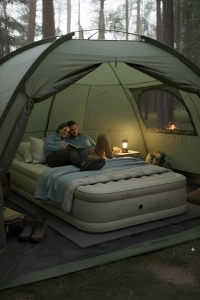 Kendi kendine şişen otomatik çift kişilik yatak